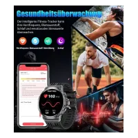 S&T Design Smartwatch Fitness Tracker 1,85" AMOLED-Display, Metall, Herren