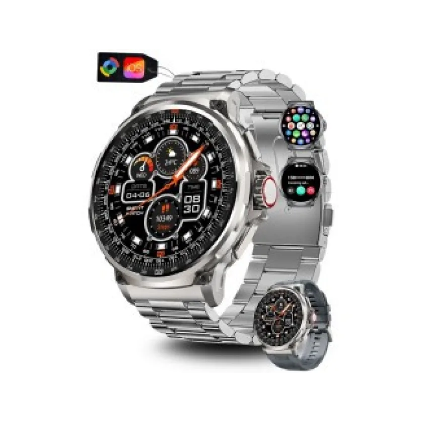 S&T Design Fitness Smartwatch 1,85" AMOLED-Display, Metall, Herren