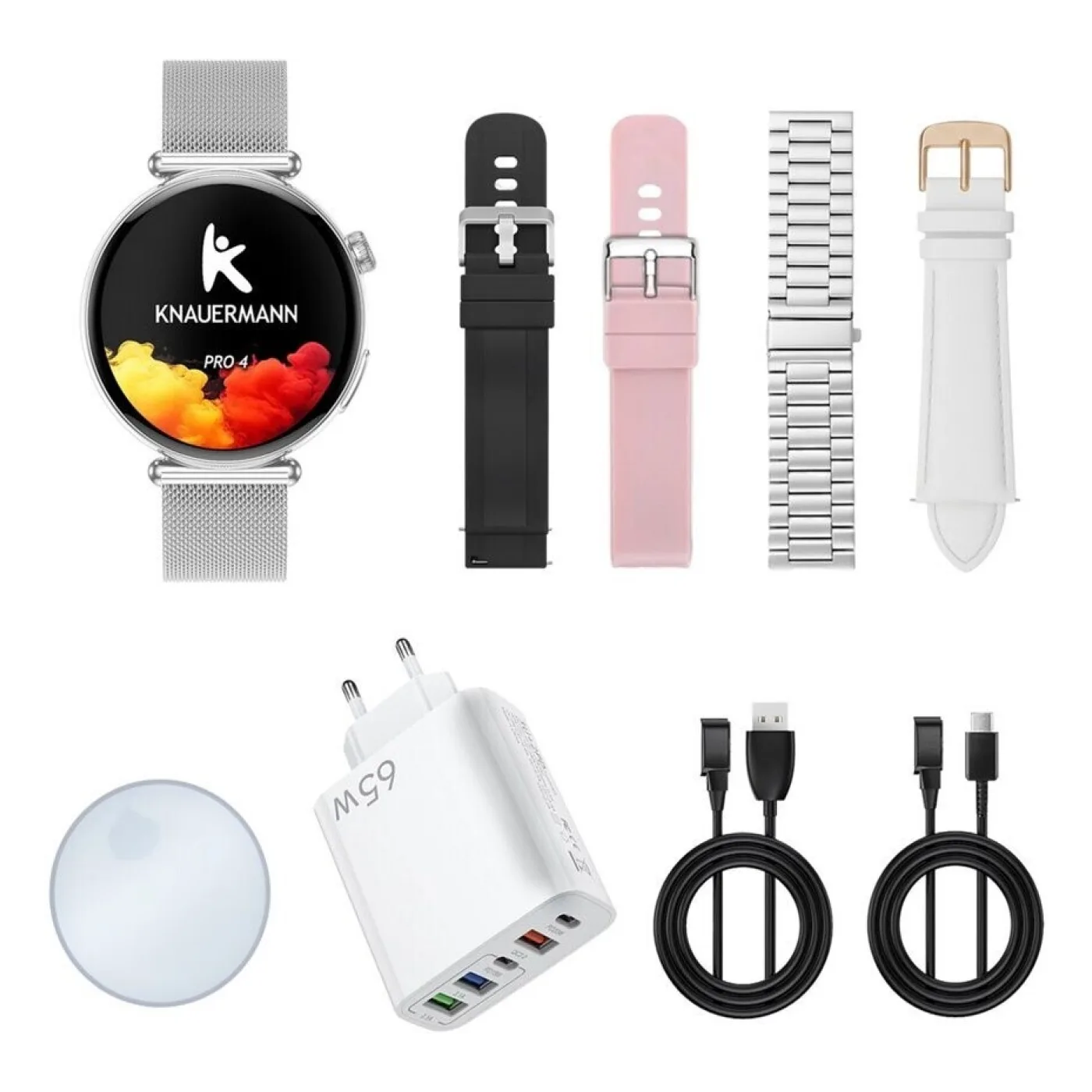 Knauermann PRO 4 Mini 2026 rund silber, EKG, IP67
