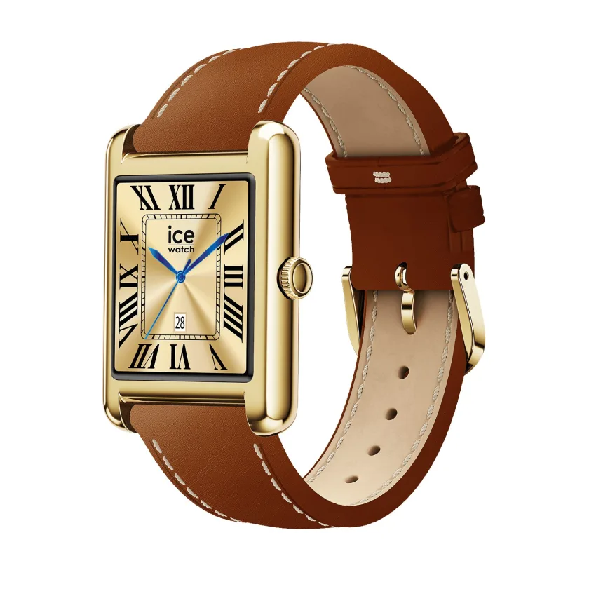 Ice Watch Ice Smart TKS 2.0 Smartwatch 1,41" gold/camel Damen Lederarmband