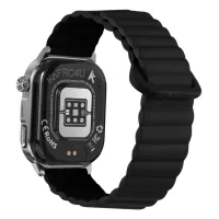 Knauermann PRO 4 Ultra Smartwatch silber, Silikonband schwarz, Anruf & SOS