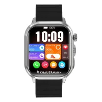 Knauermann PRO 4 Ultra Smartwatch silber, Silikonband schwarz, Anruf & SOS