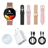 Knauermann PRO 4 MINI 2026 rund gold, EKG-Gesundheitsuhr IP67
