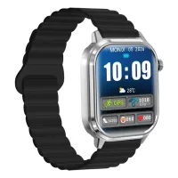 Knauermann PRO 4 Ultra Smartwatch silber, Silikonband schwarz, Anruf & SOS